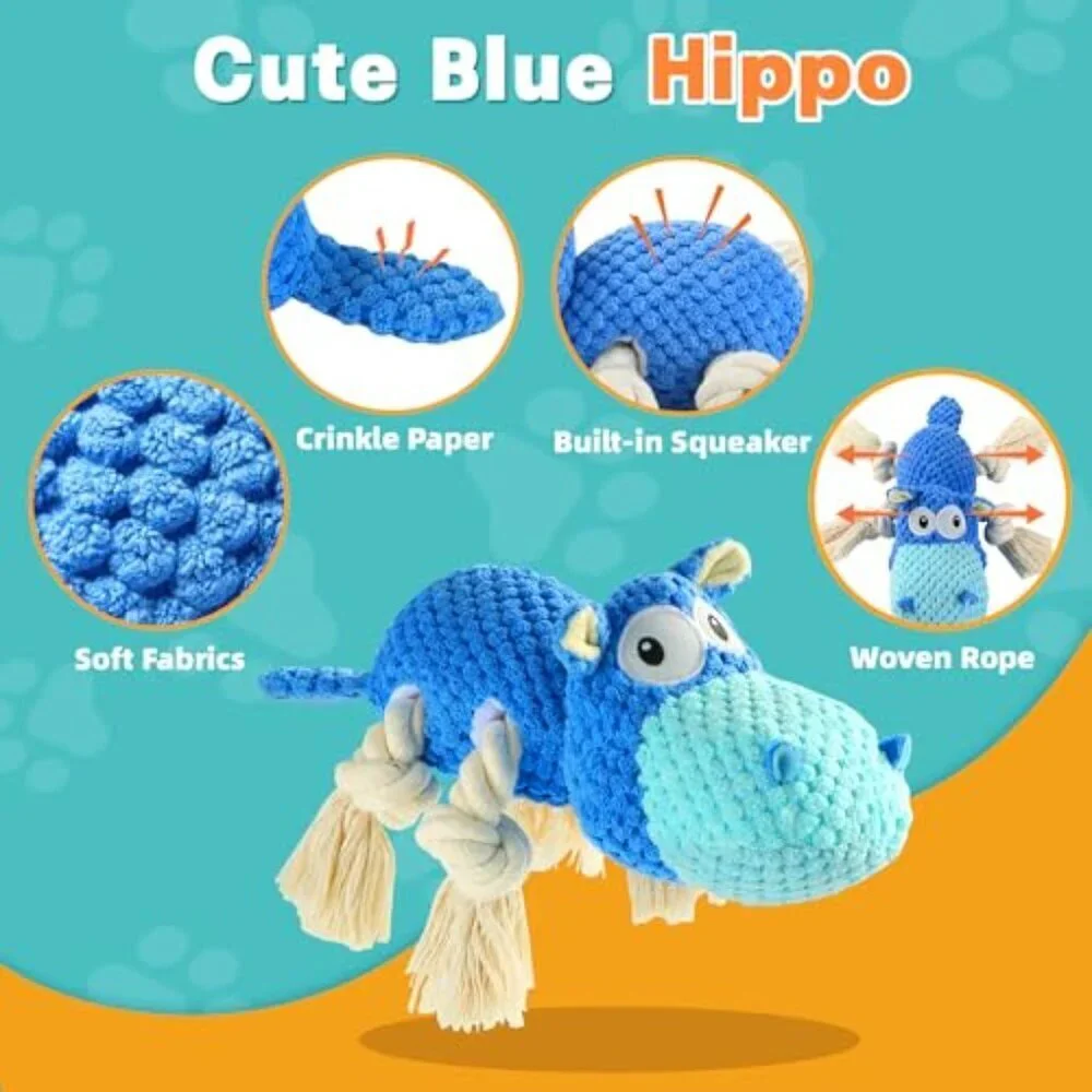 Tough Plush Squeaky Dog Toy Aggressive Chewers Large Breed Durable
